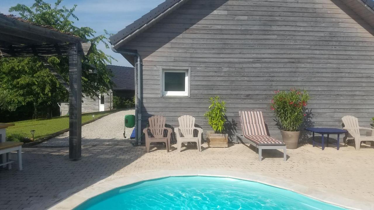 Gite De La Tuillere, Maison Contemporaine En Bois Avec Vue Et Piscine Saint-Aulaire Bagian luar foto